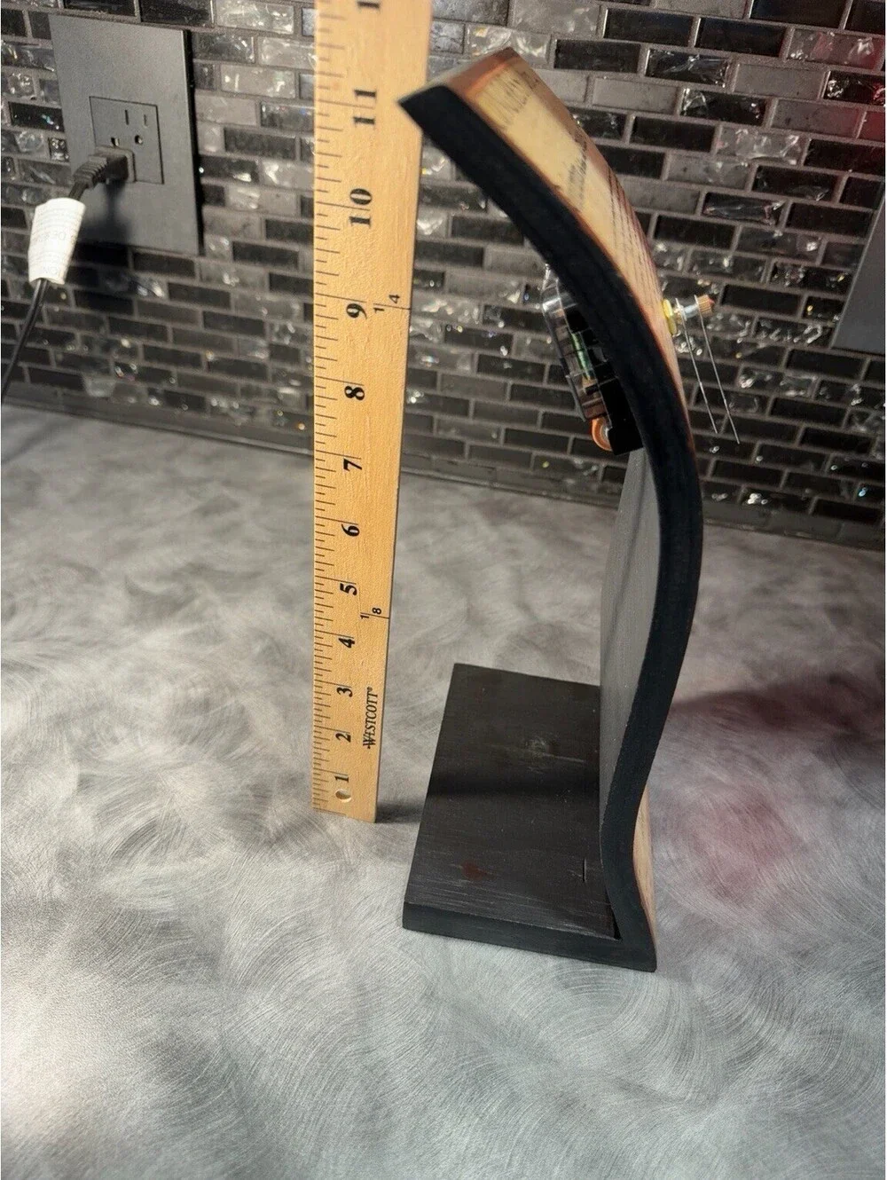 Declaration of Independence Curved Wood Quartz Desk Mantel Clock Americana Decor
